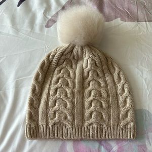 Amicale Cashmere Beanie with PomPom NWT